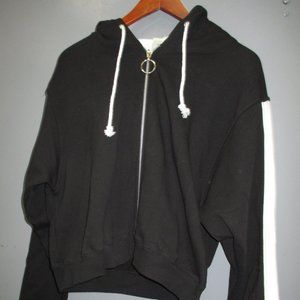 Brand New Without Tags Boy's Hoodie Jacket Size L Zipper Front 100% Cotton Black